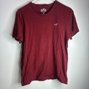 Y2K Hollister Must Have Collection Men's T-Shirt Burgundy Cotton Size Medium